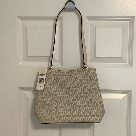Michael Kors Pratt Medium Monogram Shoulder Bag - Picture 1 of 10